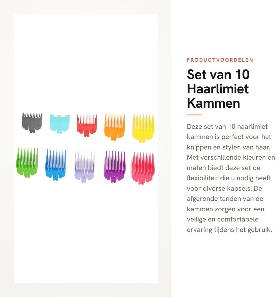 Dailygoods - Set van 10 Haarlimiet Kammen voor Tondeuse en Hairstyling