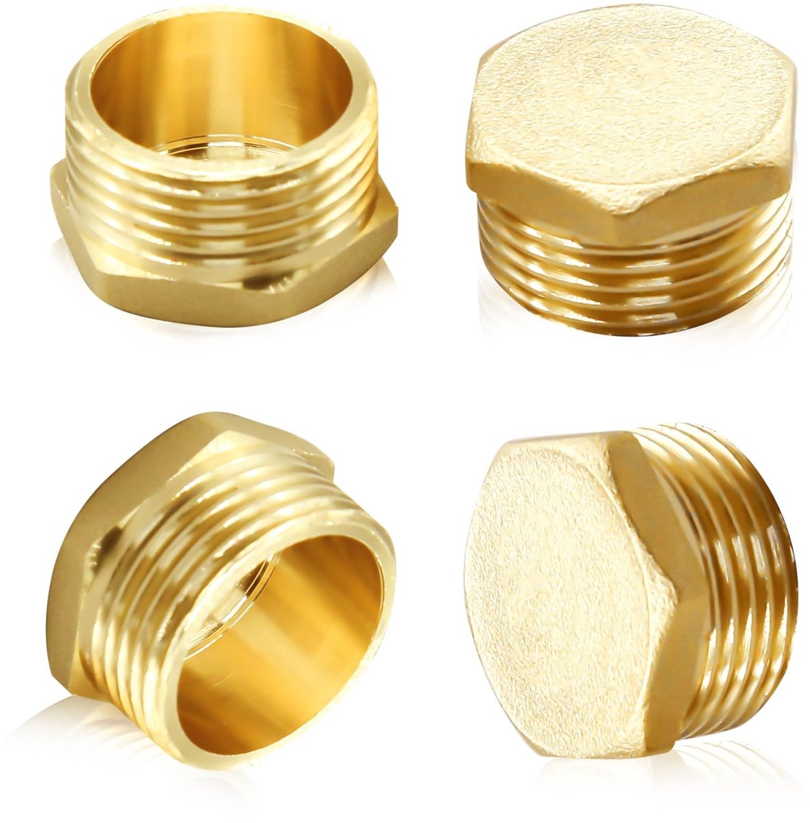 Dailygoods- Tuinslangdop 4 Stuks - Messing Tuinslangdop - Buitenkranen Dop - Waterdicht - Antilek - Geschikt voor Tuinslangen - Tuinslangplug