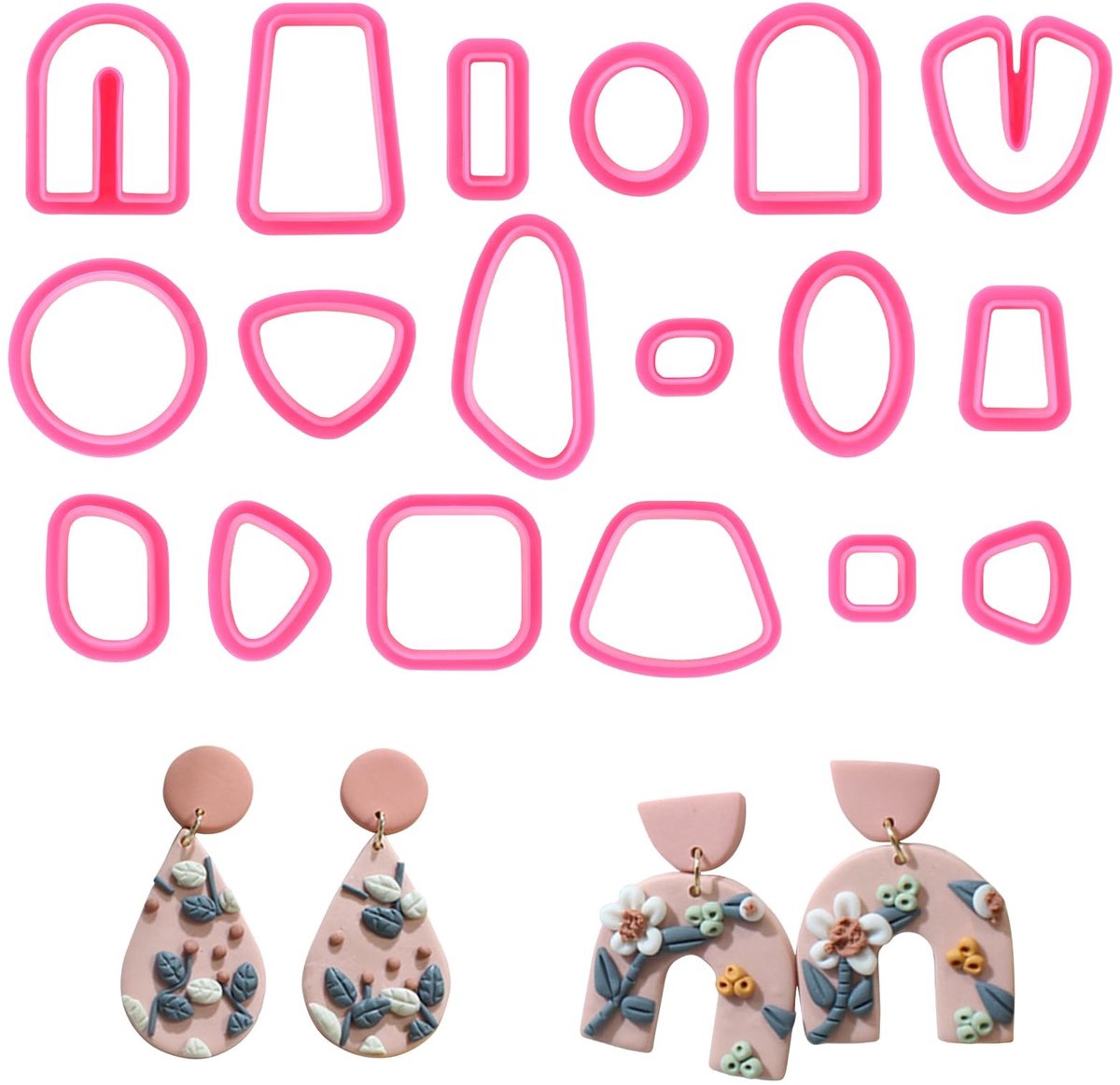 Dailygoods - Set van 18 Geometrische Klei Uitsteekvormpjes voor Sieraden