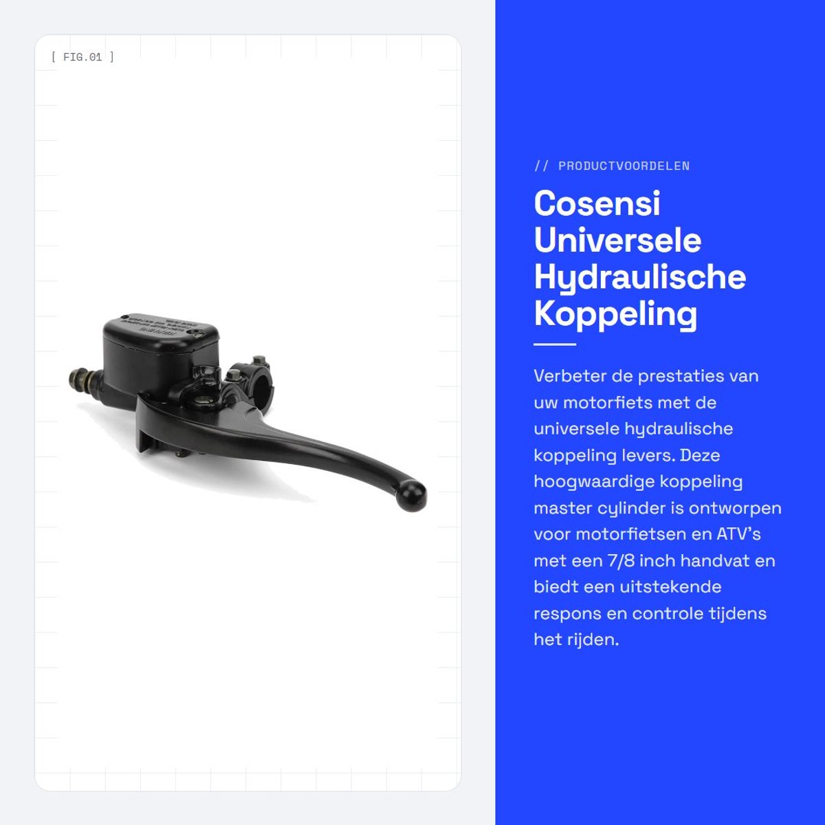 Dailygoods - Universele Hydraulische Koppeling Levier voor Motorfiets - Links - 7/8 inch Handvat
