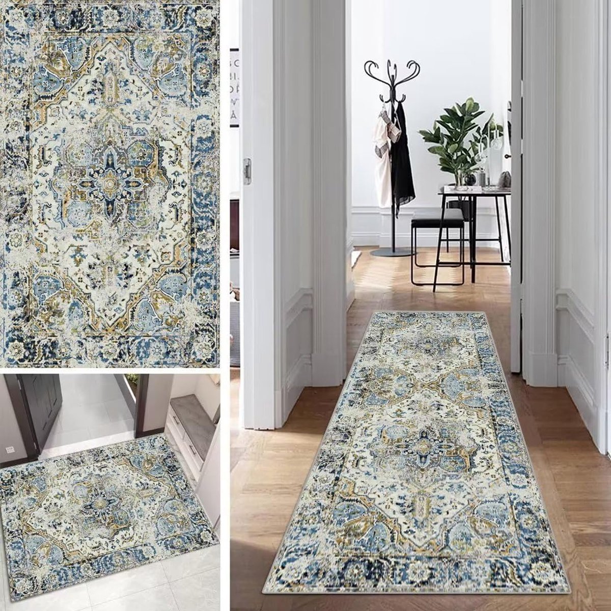 Boho vloerkleed - Lange loper - Hal en keuken - Aanpasbaar per meter - 80 x 500 cm - Boho #10