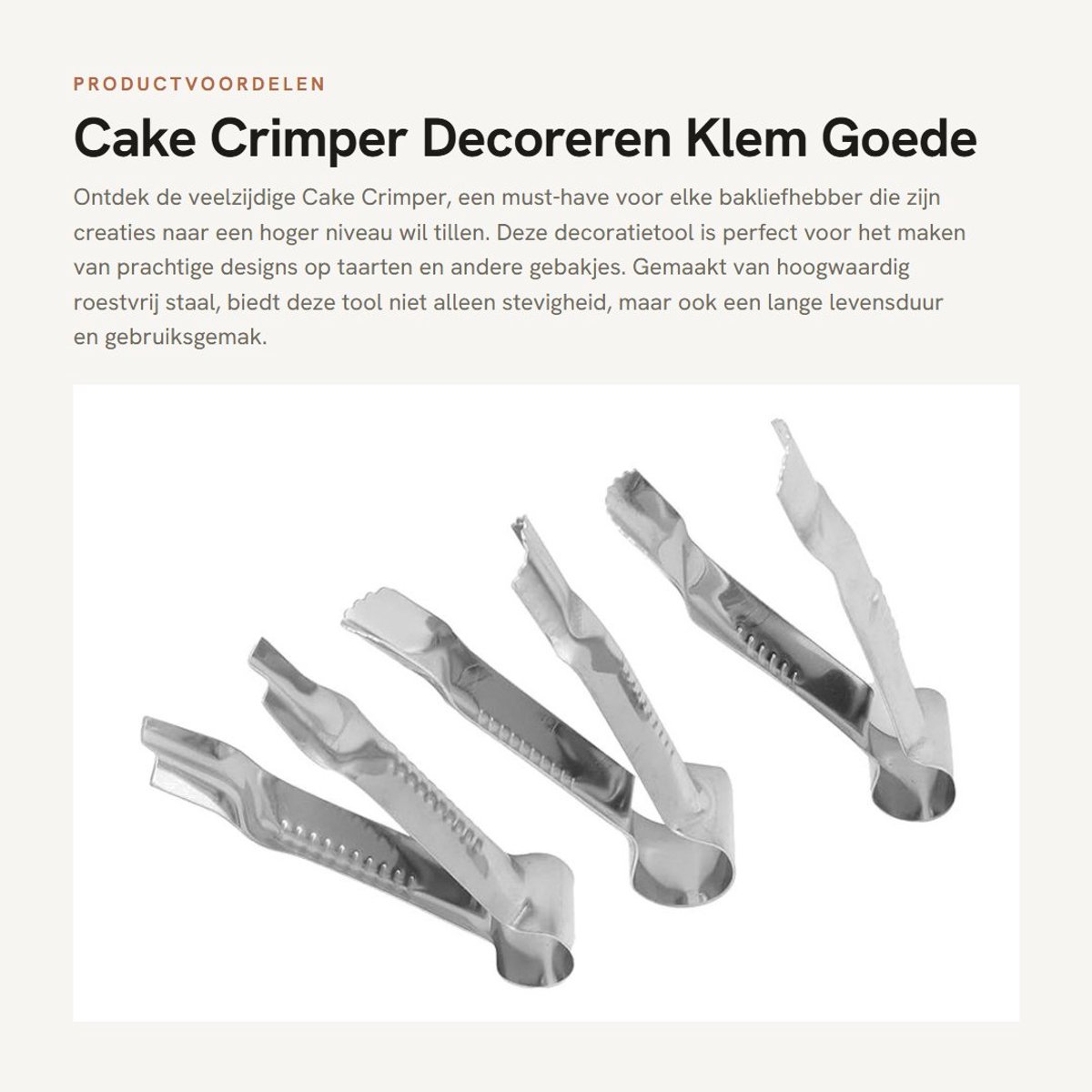Dailygoods- Cake Crimper Hoogwaardig Roestvrij Staal - Taartversiering - Taartdecoratie Set - IJsfontein - Suikerdecoratie - Lichtgewicht en Draagbaar