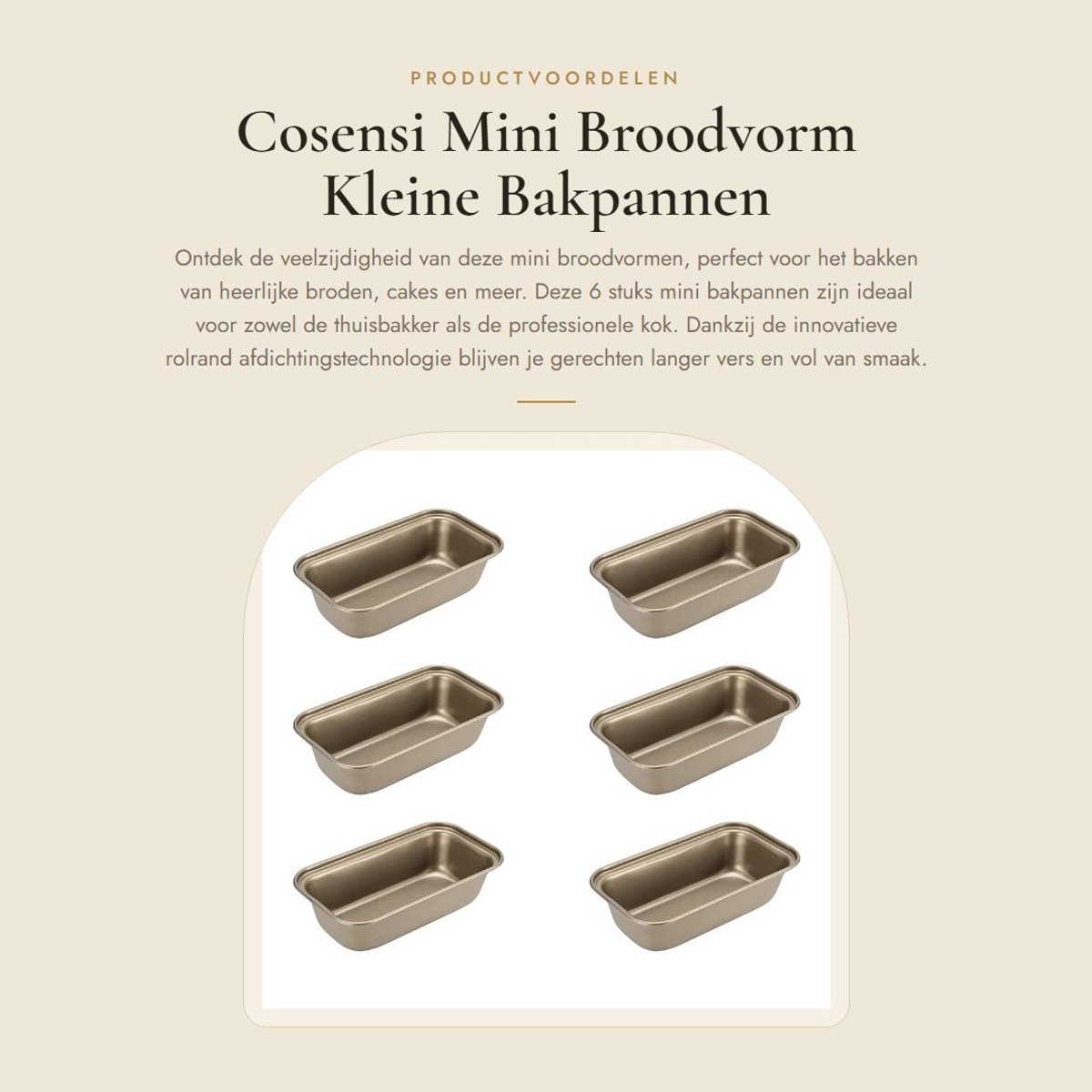 Dailygoods- Broodvorm Mini - 6 Stuks - 15,6 x 8,5 cm - Rechthoekig - Hittebestendig - Afdichtingstechnologie - Geometrische Textuur - Bakpan