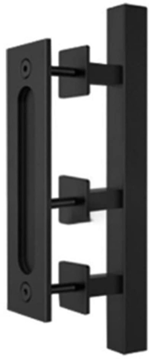 Dailygoods- Schuurdeurklink Zwart - Zware Hardware - Duurzaam Aluminium - Schuifdeurgrepen - Eenvoudige Installatie - Inclusief Bevestigingen - Deurklink