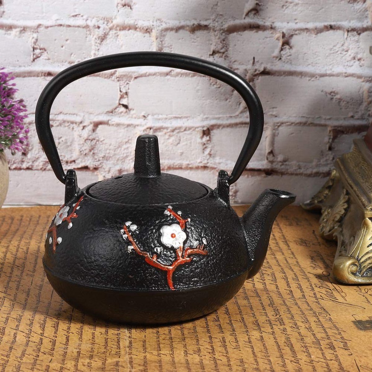 Dailygoods- Theeketel Dubbelwandig - Theepot met Filter - Roestvrij Staal - Slijtagebestendig - Elegante Vorm - Theeceremonie Decoratie