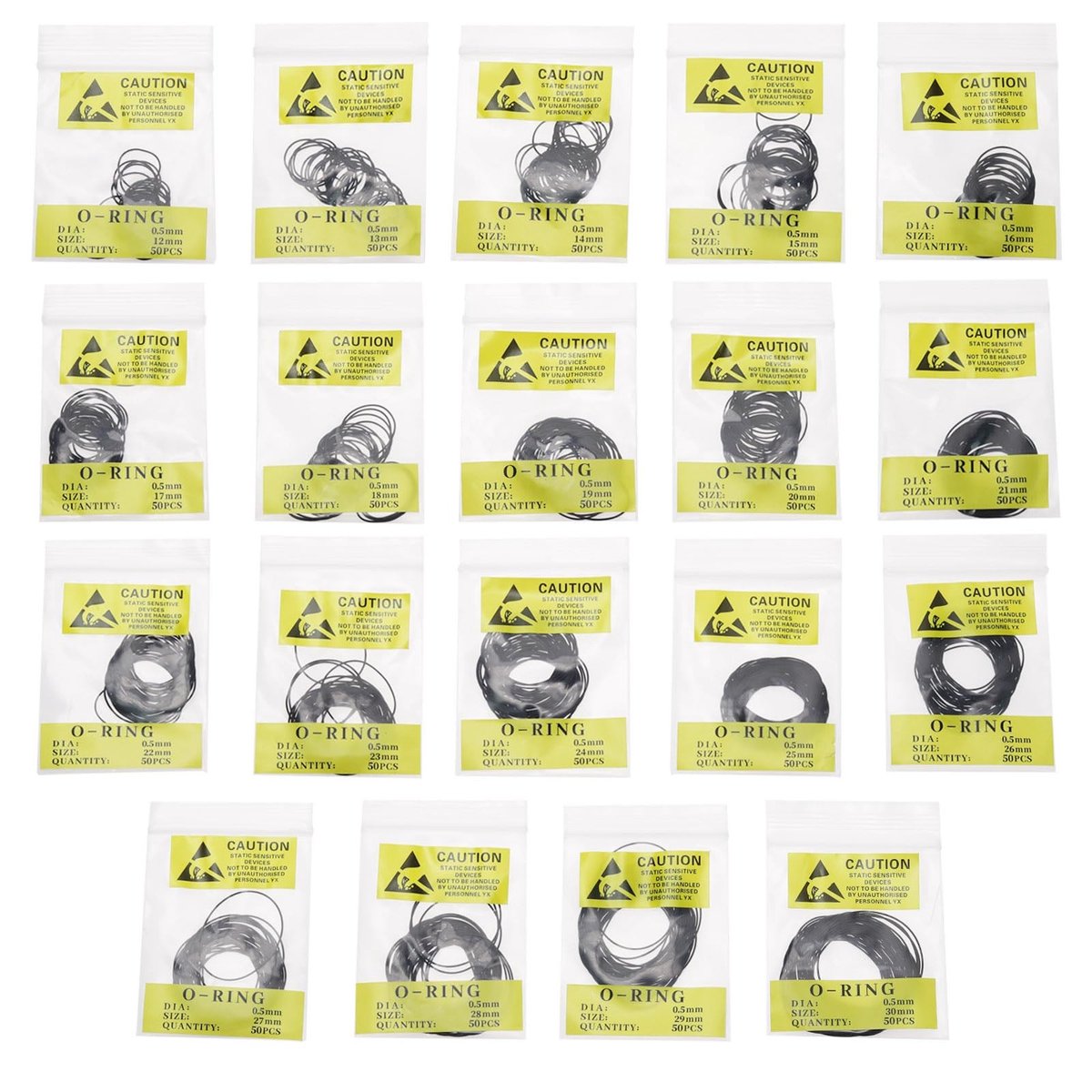 Dailygoods - Horloge Pakking Kit - O-Ring Set - 950 Stuks - Zwart - Waterdicht - Horlogereparatie - Rubber