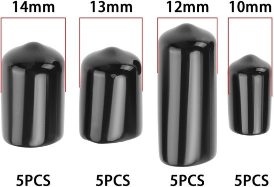 Snooker Tip - 20Pcs Rubber Beschermers - Voorkomt Schade/Scratch - Vochtbestendig - Stofbescherming - Diverse Maten (10mm/12mm/13mm/14mm) - Billiard Tip — afbeelding 4