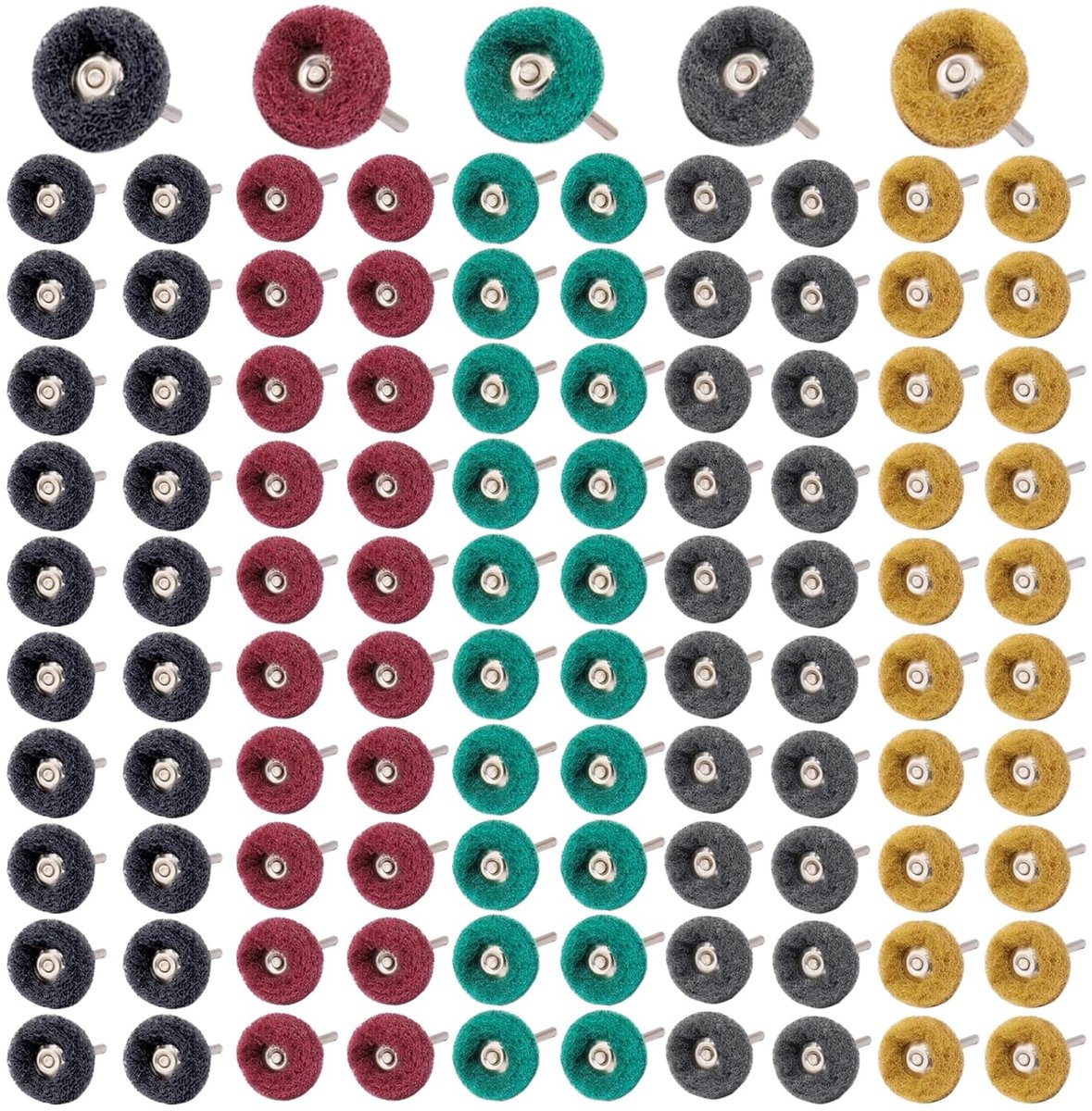 100 Stuks 25mm Polijstschijven voor Dremel - Diverse Korrelgroottes voor Glas, Metaal en Hout