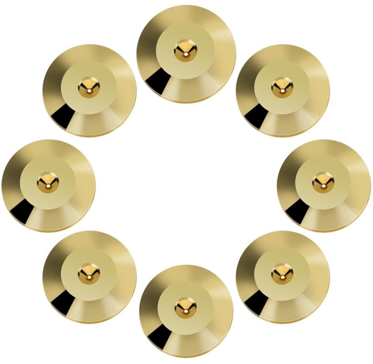 aladdien - Spikes Coasters - Schokabsorberende Onderzetters - Goud - Universele Basis Pads - Bescherming voor Speakers - Geschikt voor alle spike vo..