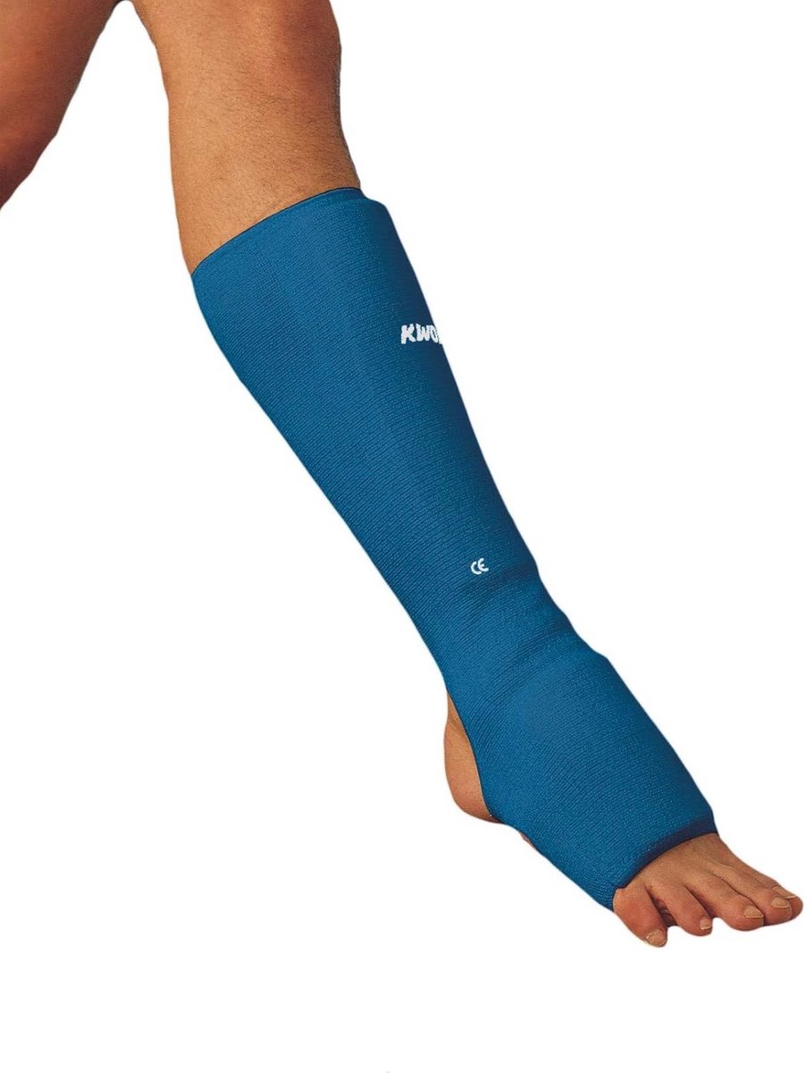 Scheenbeen en spanbeschermers - Vechtsport bescherming - Training en sport - Extra steun effect - Junior maat - Blauw