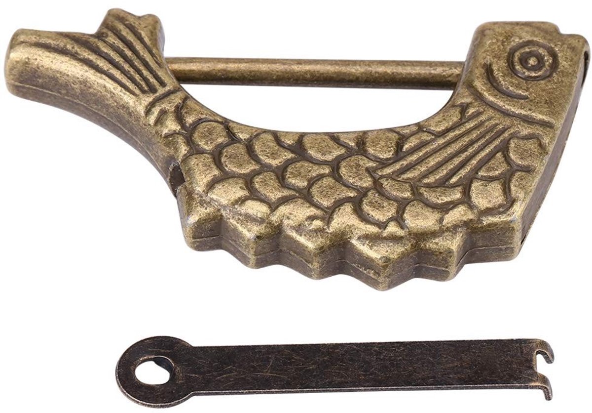 Dailygoods- Hangslot Antiek Visontwerp - Vintage Hangslot - Hangslot voor Lades - Hangslot voor Sieraden - Hangslot voor Koffers - Hoogwaardige Metaal. - Vintage Slot
