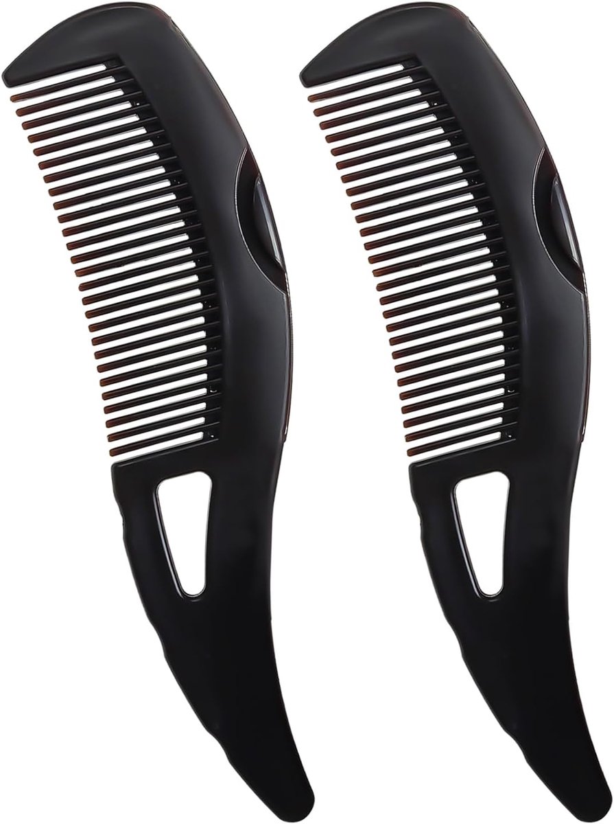 Massagekam Set - Haarverzorging Styling - Hoofdhuid Massage - Lange Steel Handgreep - 2 Stuks - Roodbruin