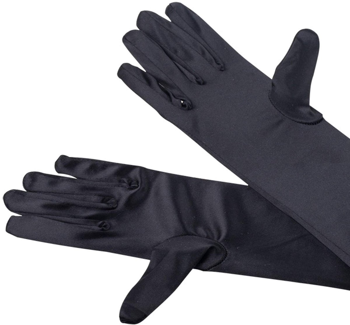 Dailygoods- Ellebooghandschoenen Lang - Satijnen Handschoenen - Zwart - Dames - Comfortabel - Elegante Accessoire 56 cm