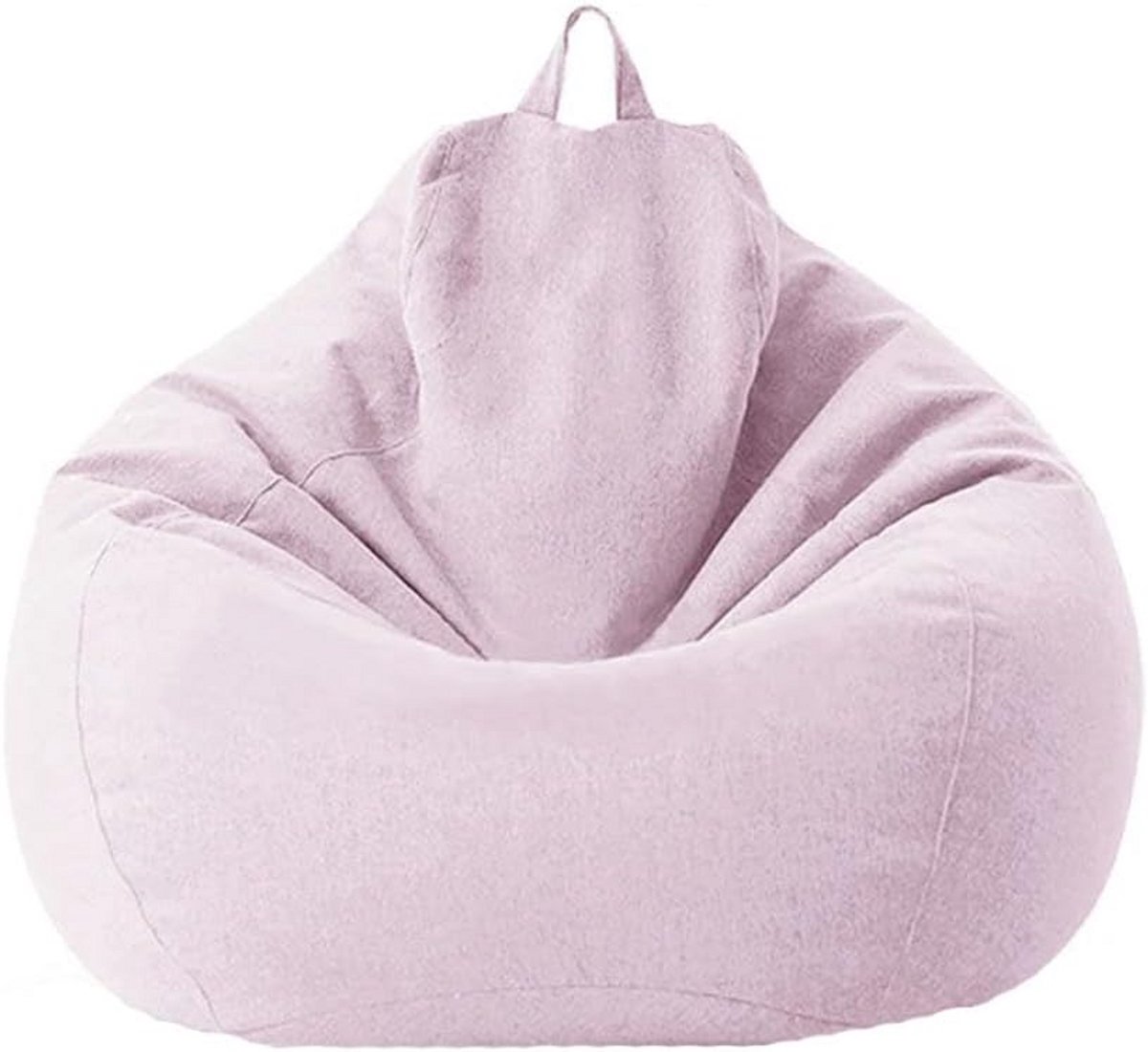 Zitzakhoes - Poef hoes - Comfortabel zitten - Zacht ademend linnen - 70 x 80 cm - Lichtroze