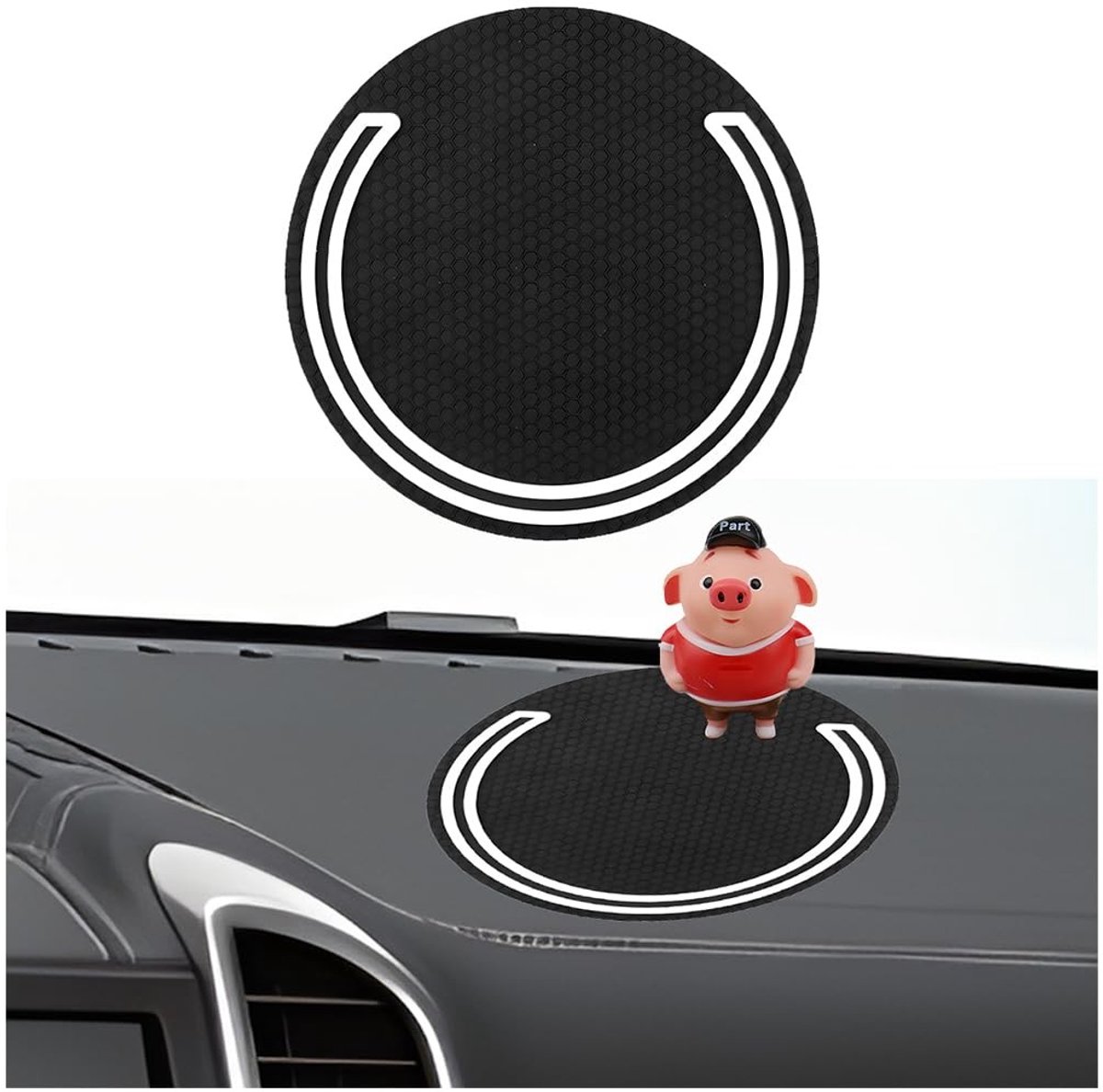 Dailygoods- Antislipmat Wasbaar - Dashboardmat - Antislipmat voor Mobiele Telefoon - Universele Toepassing - PVC - 17 cm