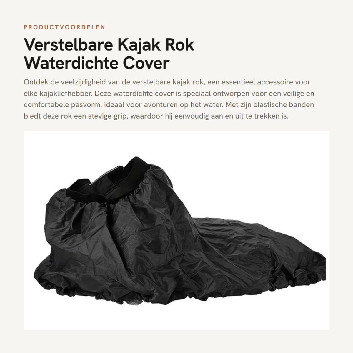 Dailygoods- Kajakrok Verstelbaar - Waterdichte Cover - Nylon - Kajak Spray Rok - Accessoire voor Watersport - Veilig en Rekbaar - Kajakhoes