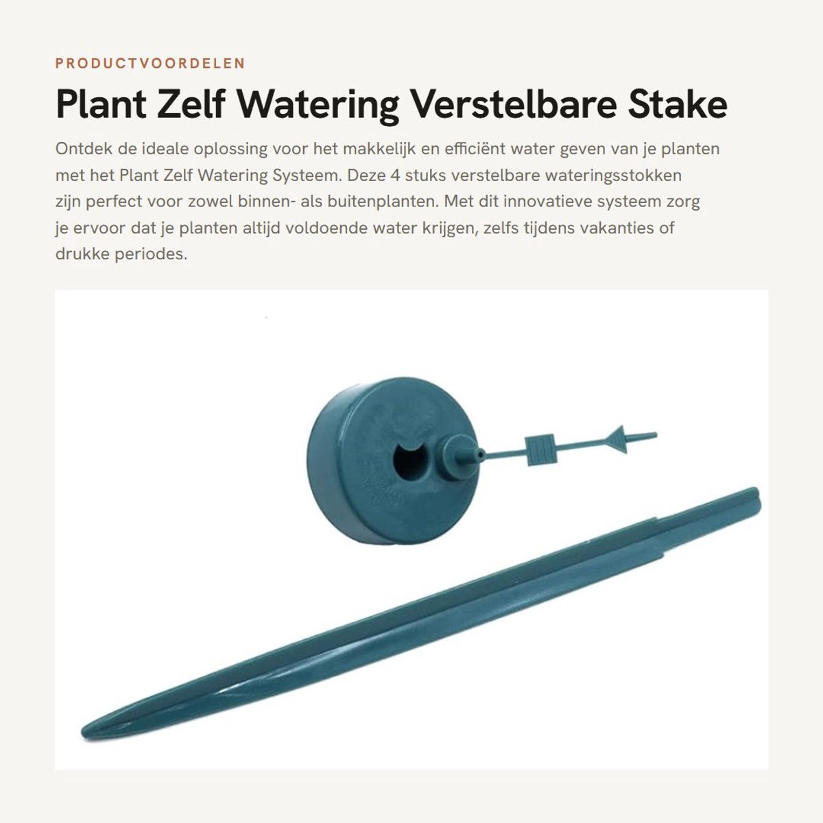 Dailygoods- Wateringsysteem 4 Stuks - Verstelbare Stakes - Automatisch Sproeisysteem - Plantenbewateringsstokken - Duurzaam Kunststof - Geschikt voor Flessen - Plantenbewateringssysteem