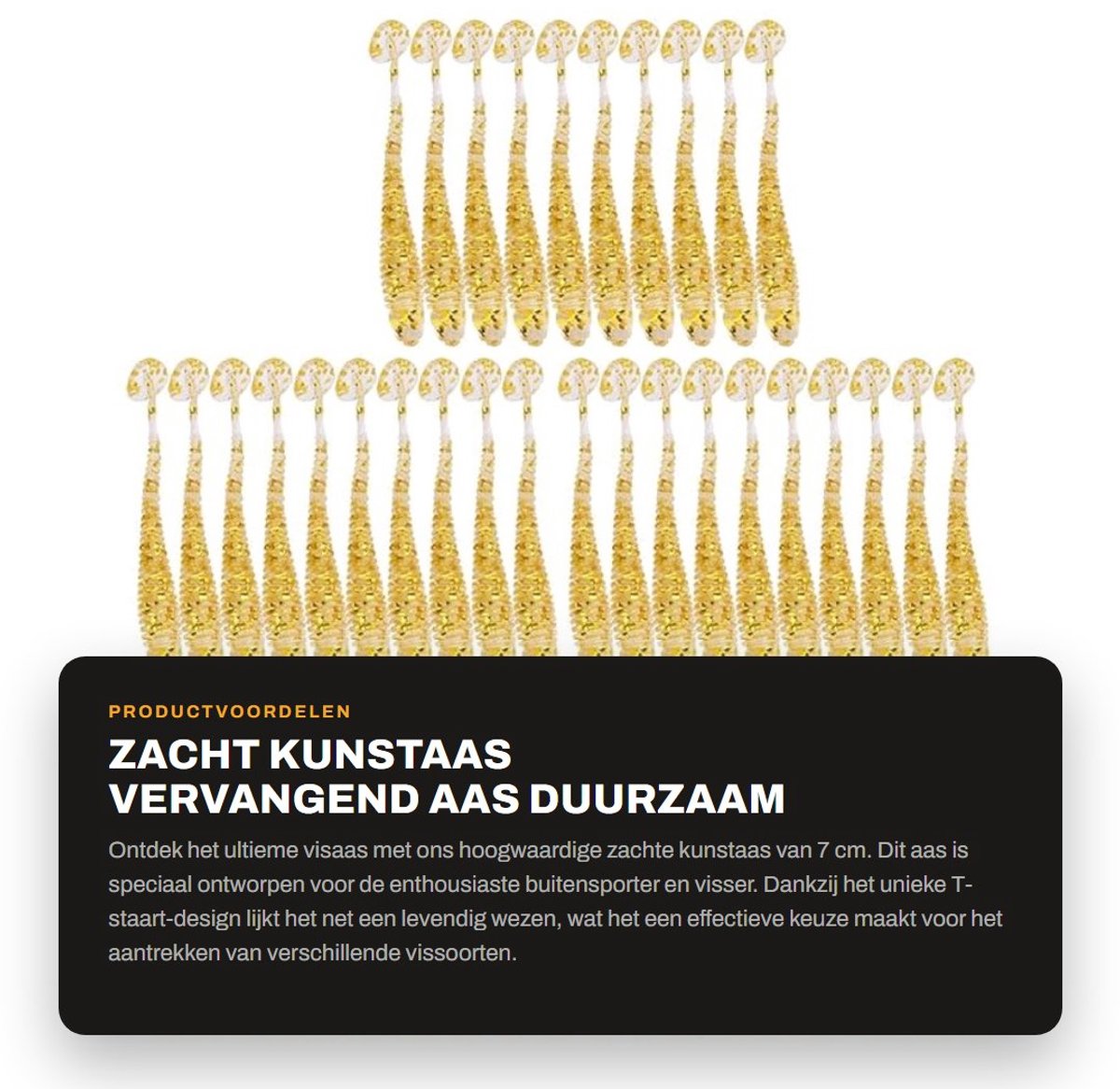 Dailygoods- Kunstaas 7 cm - Zacht Kunststof - T-staart Design - Vervangend Aas - Effectief voor Vissen - Lichtgewicht en Duurzaam - Visaas