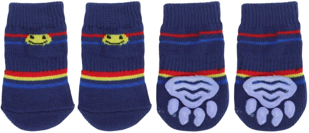 Dailygoods- Hondensokken Antislip - Pootbescherming - Set van 4 - Maat M - Siliconen Gelzolen - Warm Polyester - Huisdierensokken