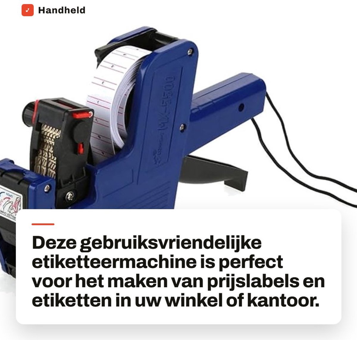 Dailygoods- Labeler Handheld - Prijsmarkering 8 Cijfers - Inclusief Labels - Inkt Refill - Nauwkeurige Druk - Stevig Ontwerp - Etiketteermachine