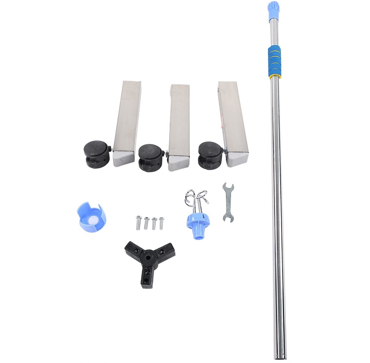 Dailygoods- Infusie Stand Verstelbaar - Draagbare Opvouwbare Stand - Roestvrij Staal - Multi-Haak Ontwerp - Driewielig Ontwerp - Stabiliteit en Mobiliteit - Dripstand