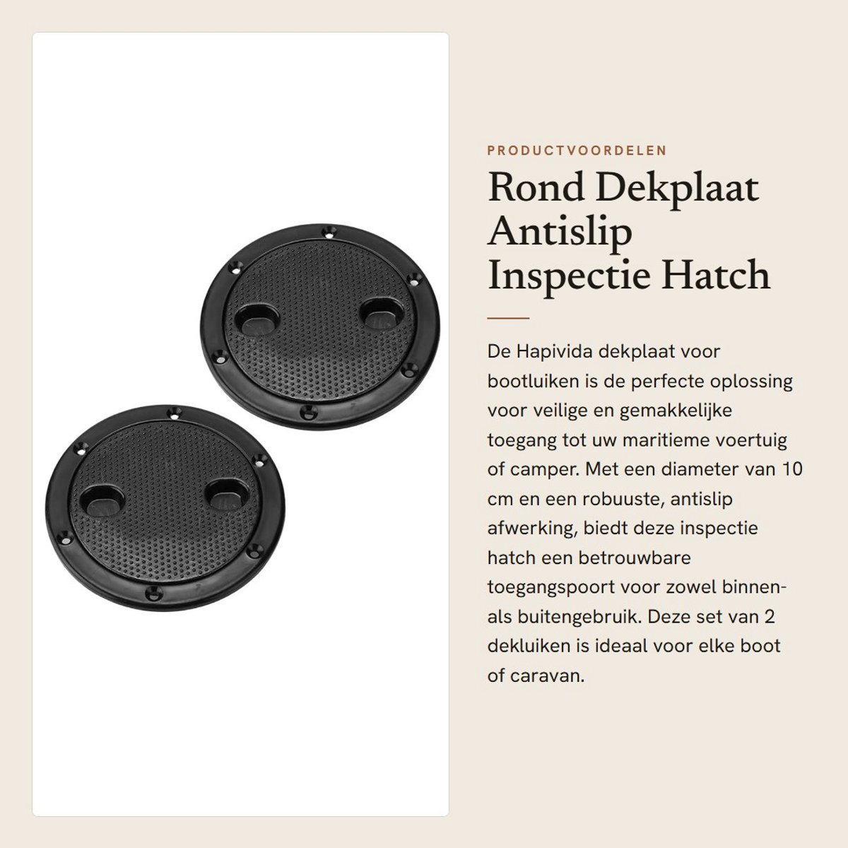 Dailygoods- Inspectieluik 10 cm - Toegangspaneel - Dekplaat - Antislip - Versterkt - Hoogwaardig ABS materiaal - Dekluik