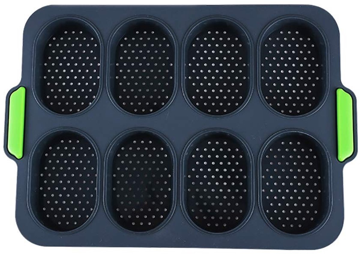 Dailygoods- Broodvorm Siliconen - Anti-aanbak - Geperforeerd - Voor Hotdog Broodje - 23,8x34,5 cm - Flexibel en Lichtgewicht - Bakvorm