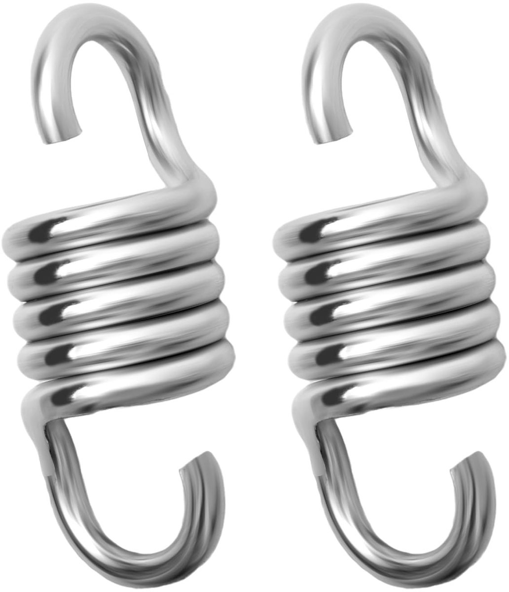 Dailygoods- Hangmat Heavy Duty - 2 Stuks - Gegalvaniseerd Verenstaal - Spring Haak Hanger - Ladingscapaciteit 500kg - Gewicht 195g per stuk - Schommel