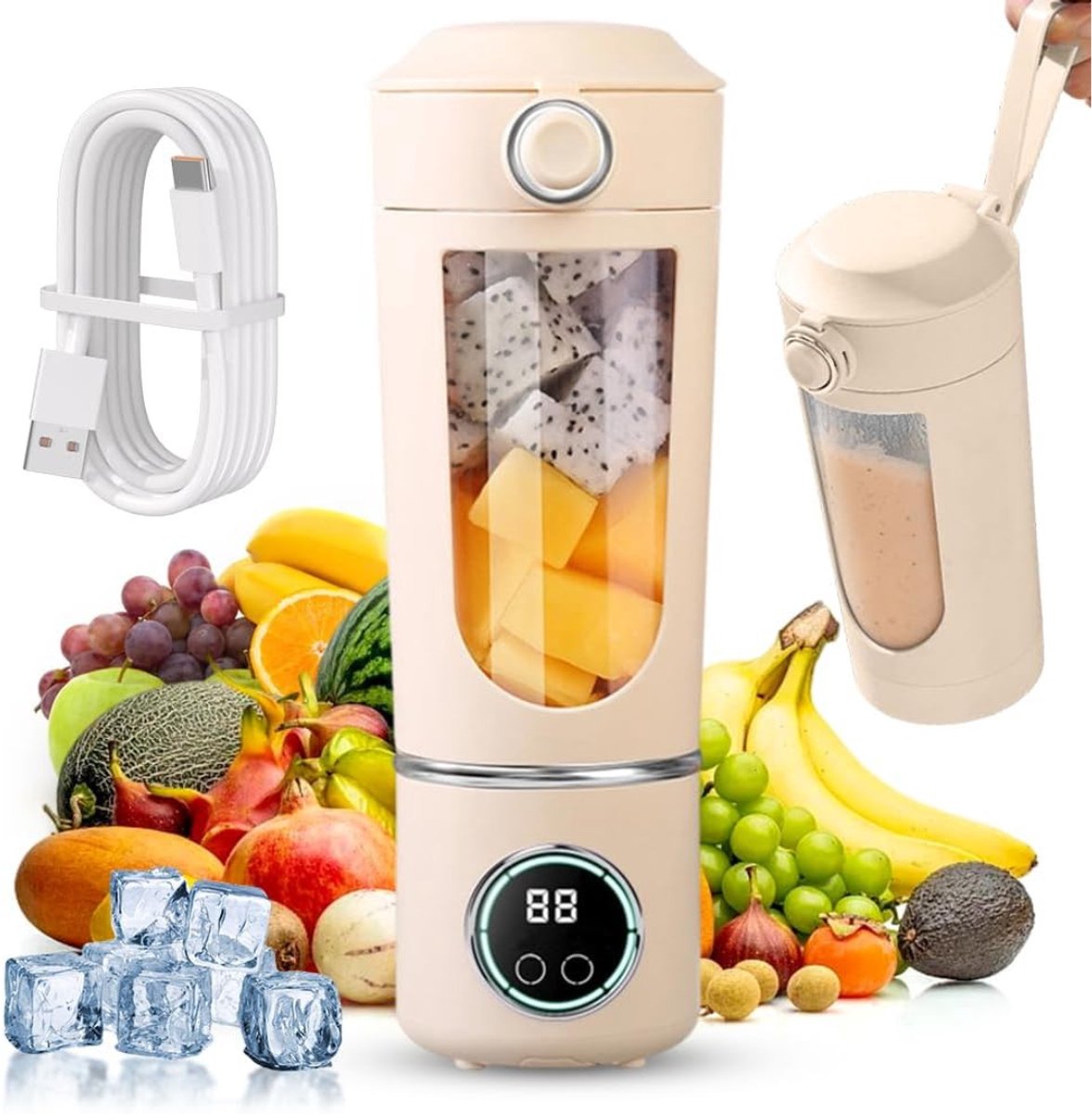 ZMR® Milkshake Machine - Milkshake Maker - Smoothie Maker - Beige - 9cm x 11cm x 26cm