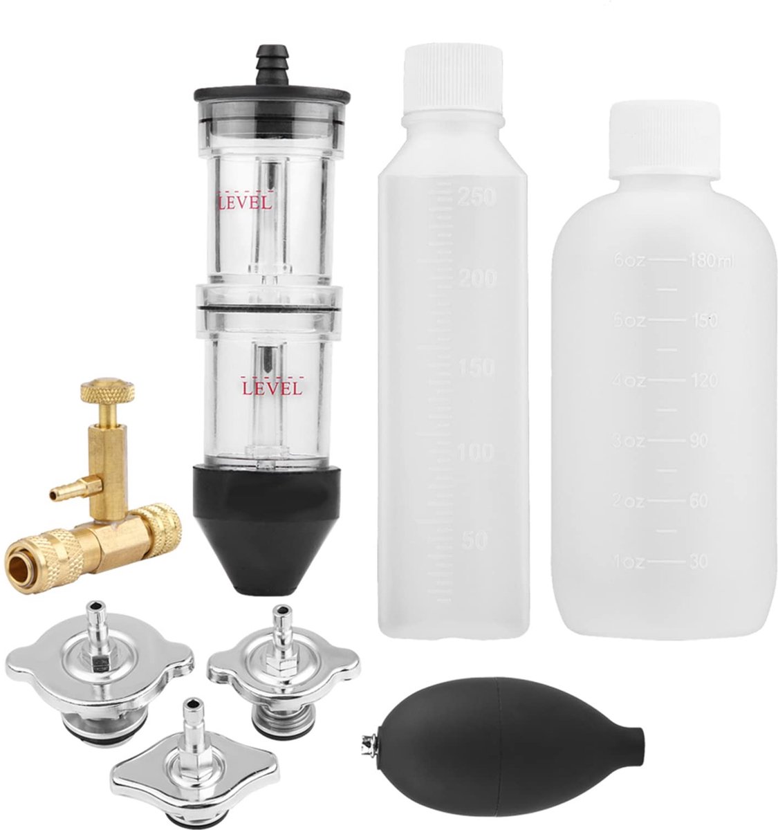 Dailygoods - CO2-cilinderkoppakking-lekzoekertester - Professionele lekdetectie - Universele compatibiliteit - 3 bajonetadapters - Voorkom kostbare re...