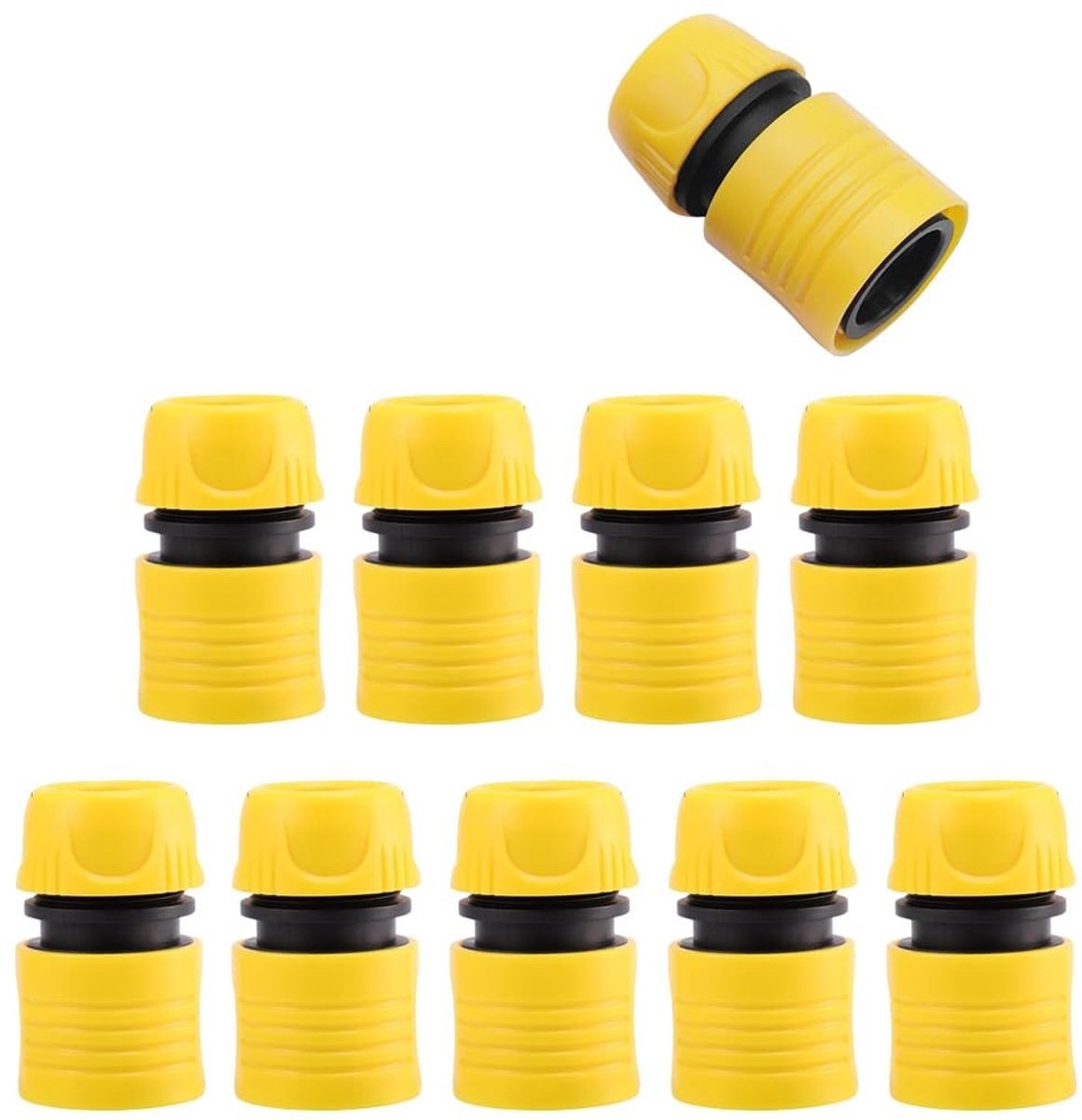 Dailygoods- Slangconnector 1/2 Inch - Tuinslang Aansluiting - Waterstop Aansluiting - Snelsluiting - Hoge Klemkracht - Geschikt voor 12mm Hoses - Tuinslangconnector