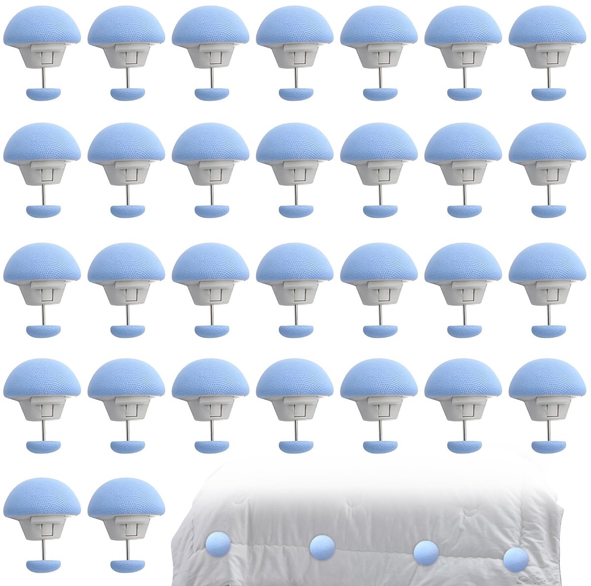 Dailygoods- Dekbedovertrekhouders 30 Stuks - Bedclips - Robuuste Deknaalden - Antislip Dekclips - Voor Dekbedden/Lakens - Ideaal voor Gordijnen