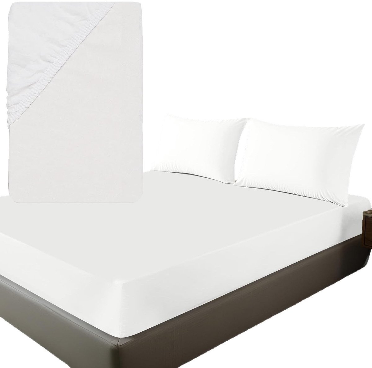 Dailygoods- Hoeslaken 200 x 200 x 30 cm - Microvezel 90 g/m² - Antimijt - Antibacterieel - Zacht gevoel - Geschikt voor dikke matrassen - Bedlaken