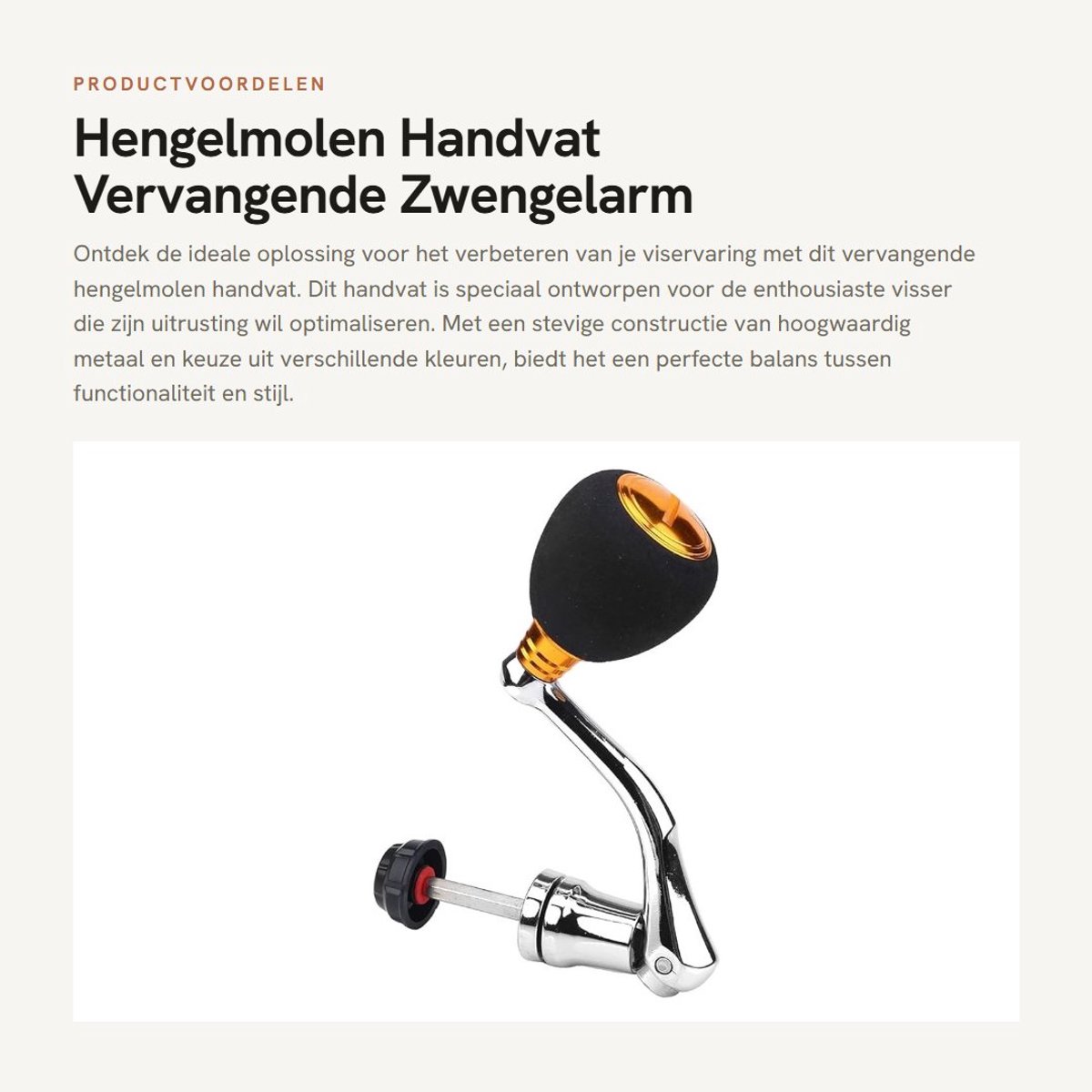 Dailygoods- Hengelmolen Vervanging - Zwengelarm/Greep - Geschikt voor Serie 2000/3000/4000/5000/6000 - Metaal - Lengte Medium 13,5 cm - Gewicht Medium 60 g - Vismolen