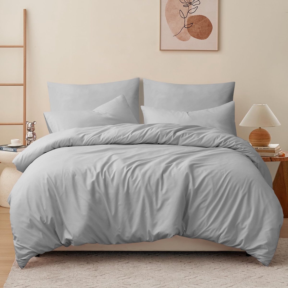 Dailygoods- Beddengoedset 200 x 200 cm - Dekbedovertrek 200 x 200 - Kussenslopen 80 x 80 - 100% Microvezel - Zacht en Aangenaam - Metalen Ritssluiting