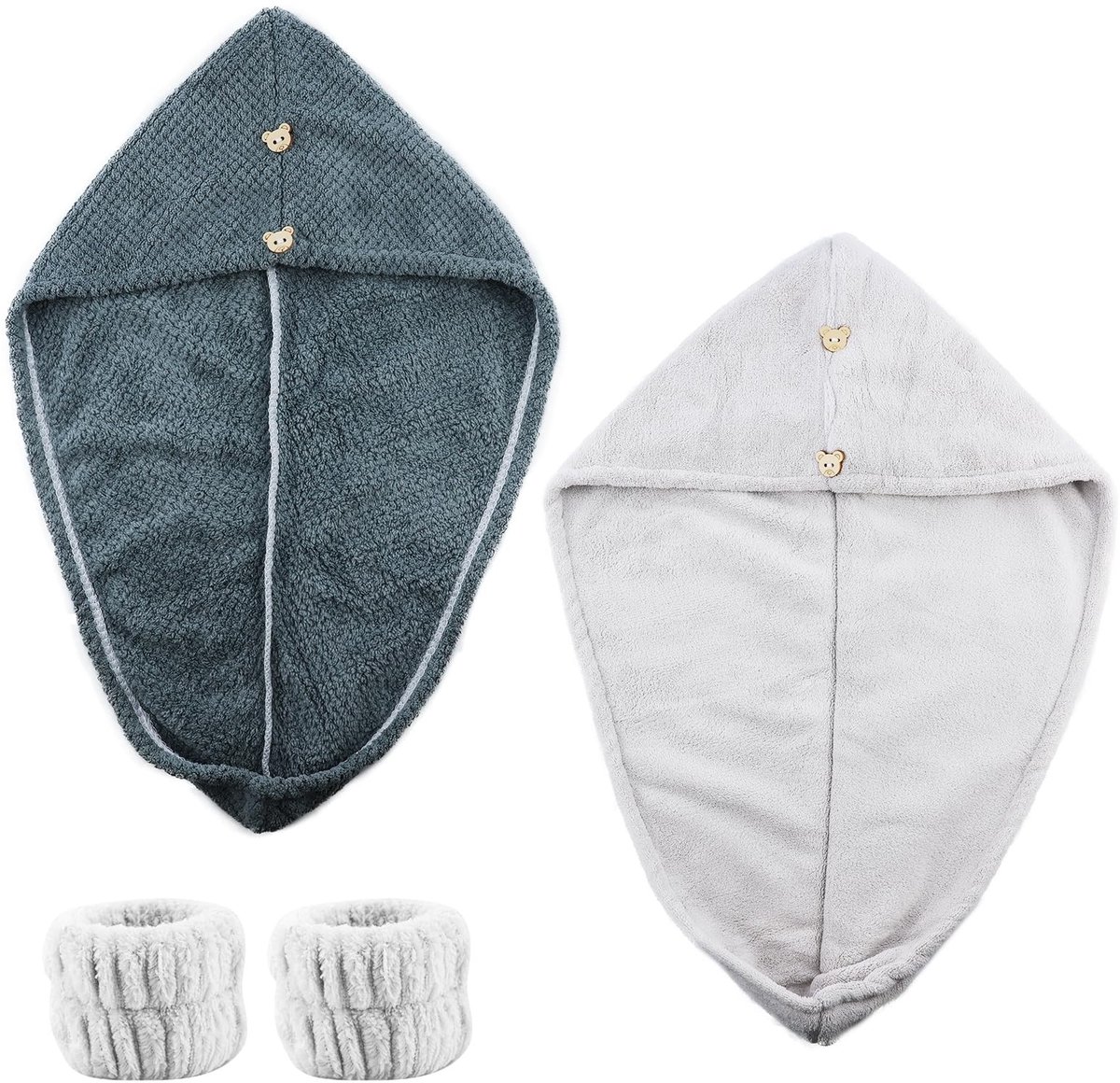 Dailygoods- Handdoek Haar - 2 Stuks Microvezel - Sneldrogend - Anti-Kroes - Haartulband - Lichtgewicht - Geschikt voor Dames