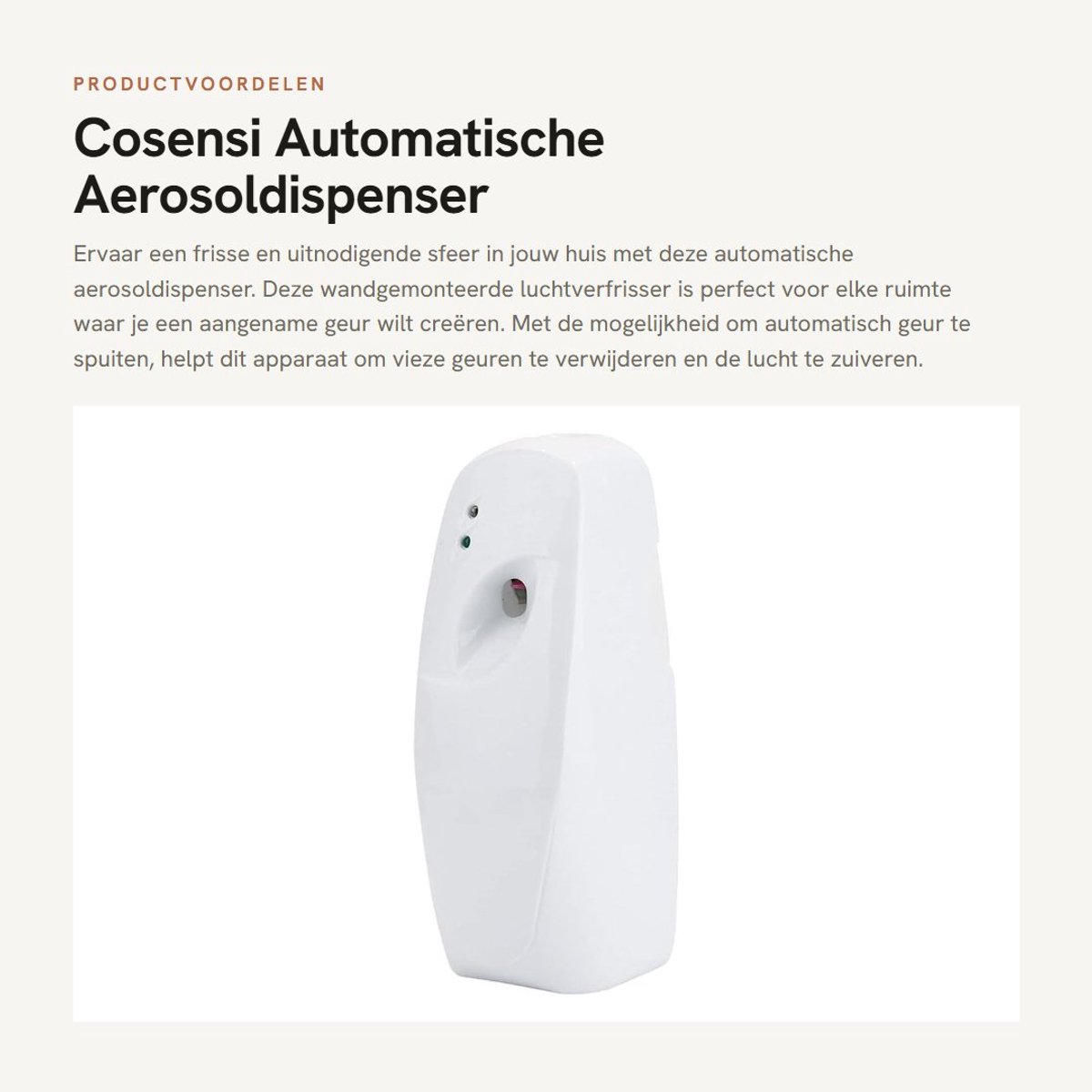Dailygoods- Aerosoldispenser Automatisch - Wandluchtverfrisser - Geurverspreider - Luchtverfrisser voor Binnen - 24/7 Werkmodus - Instelbaar Interval