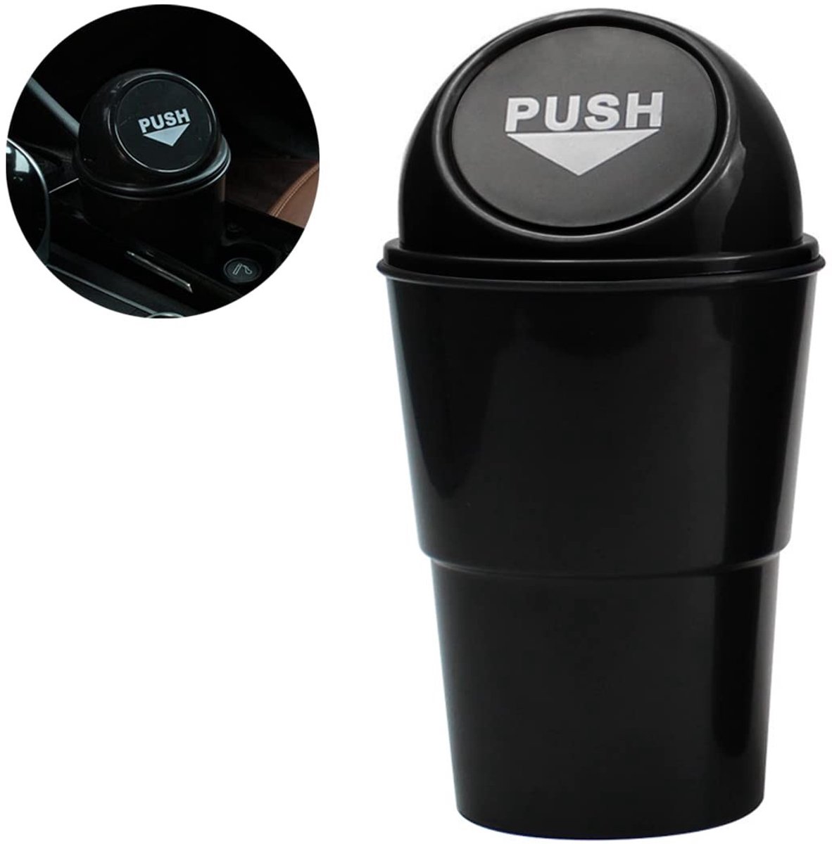 Dailygoods- Prullenbak waterdicht - Prullenbak voor in de auto - Kunststof afvalbak - Kleine prullenbak - Afvalbak voor bekerhouder - Makkelijk schoon te maken