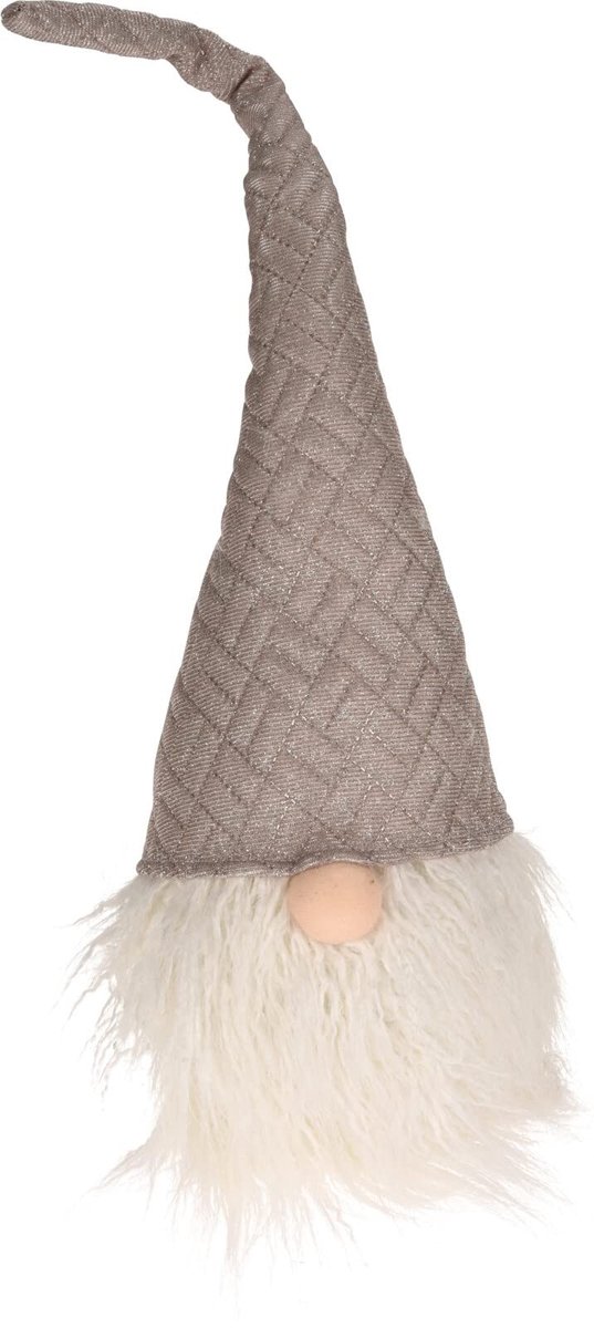 Dailygoods- Kerstdecoratie Verlicht Gezicht - Kabouter/figuur - Pluche Baard - Stoffen Muts - 57 cm - Schattig Cadeau