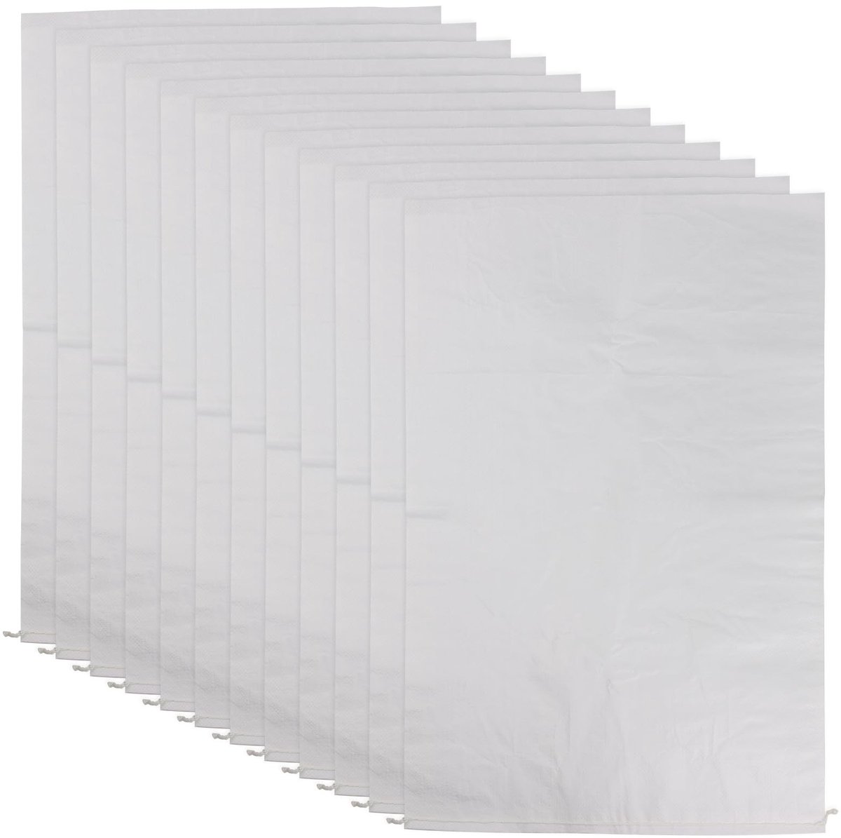 Dailygoods- Opslagzakken 12 stuks - 50 x 82 cm - Slijtvast - Draagvermogen 30 kg - Geweven Polypropyleen - Ruimtebesparend - Graanzakken