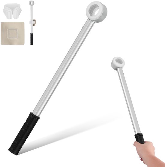 Foto: Dailygoods handvat zware gordijnen openingsassistent jaloezie stang lichtgewicht aluminium sterk draagvermogen eenvoudig te gebruiken jaloeziestang