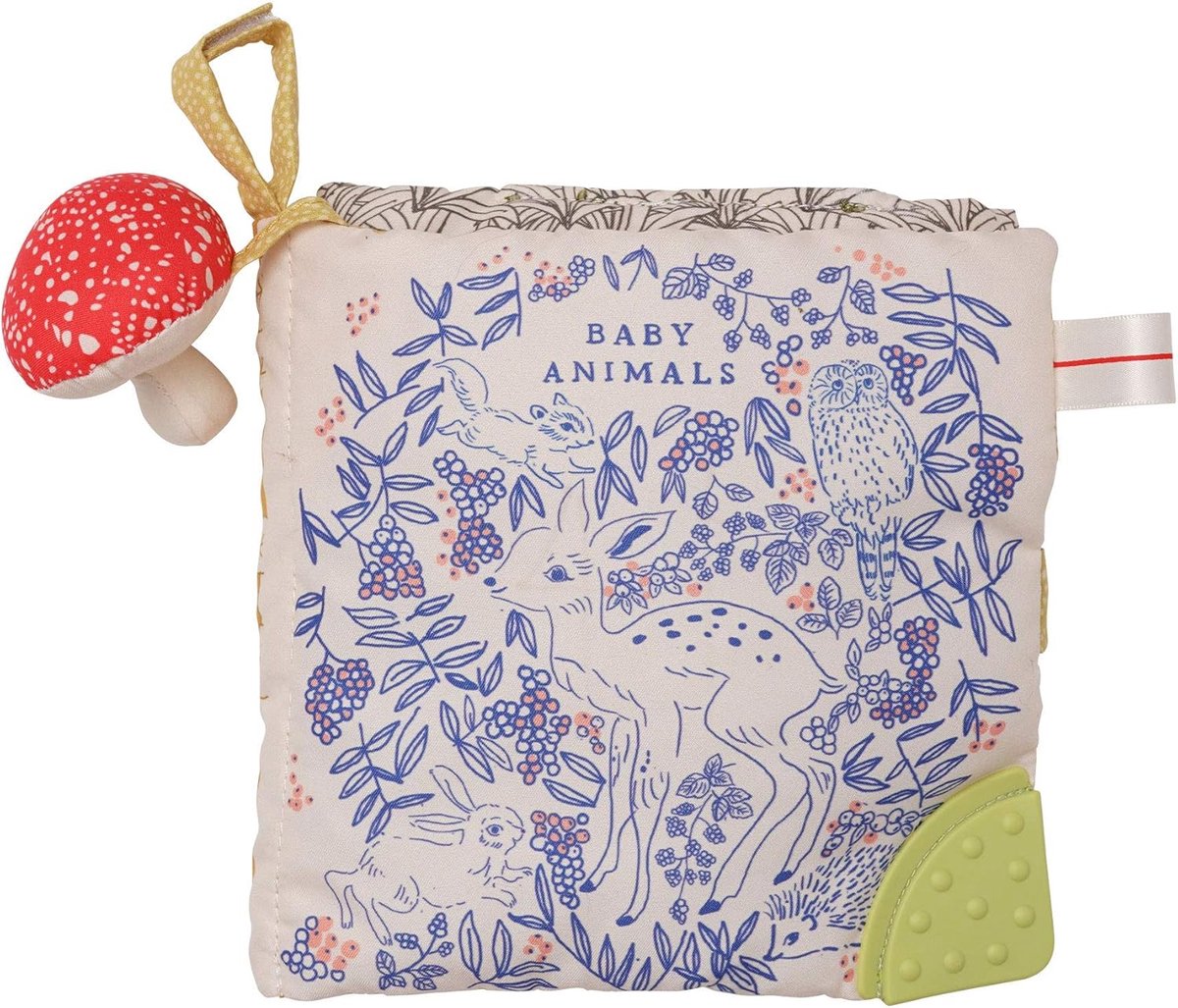 Zacht Activiteitenboek - Uitklapbare Pat Mat - Baby Ontwikkeling - Met Bijtring en Spiegel - 16.5 x 16.5 cm - Meerkleurig
