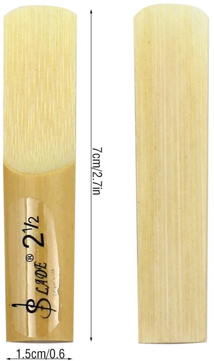 Dailygoods- Saxofonbladen 10 Stuks - Bamboe Riet - Lichtgewicht - Transparante Opbergdoos - Duurzaam - Verbeterde Geluidskwaliteit - Rietjes