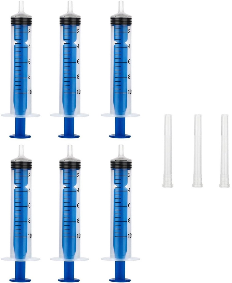 Dailygoods- Spuiten 10 ml Set - 6-delige Set - Wegwerpspuiten - Kunststof Spuiten - Nauwkeurig Doseren - Inclusief Deksel - Doseerspuit