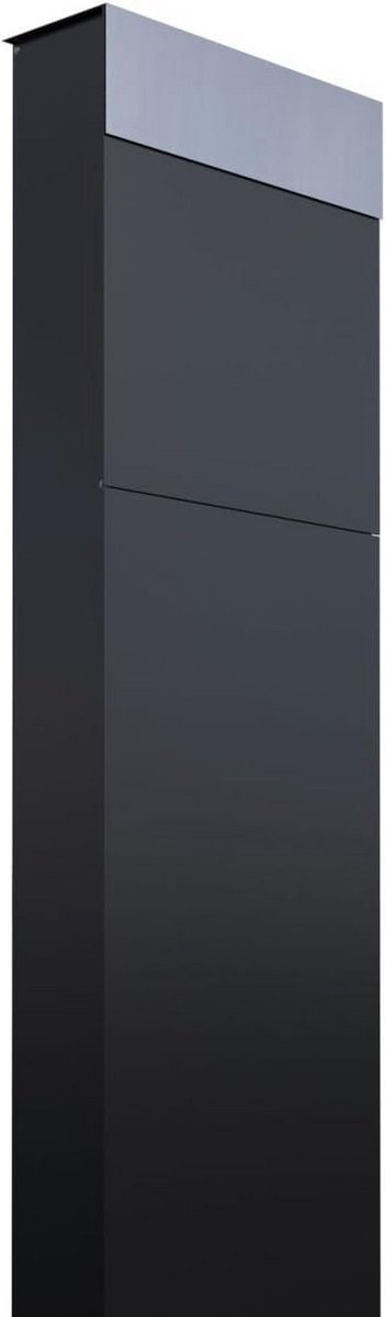 Staande brievenbus - Brievenbus buiten - Post ontvangen - Gepoedercoat staal - 36 x 115 cm - Mat zwart