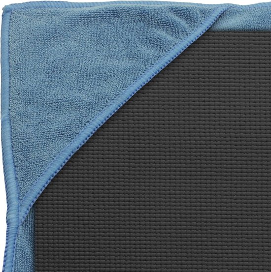 Yogahanddoek Microvezel - Mat Handdoek - Tijdens Yoga - Antislip Hoekzakken - 184 x 62 cm - Blauw — afbeelding 2