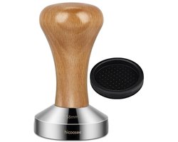 Espresso Tamper - Koffie Stamper - Espresso Bereiden - Voedselveilig Staal - 58 mm Basis - Zilver