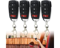 Universele Afstandsbediening - Poort Afstandsbediening - Garage Toegang - Eenvoudig Klonen - 4 Stuks - Zwart