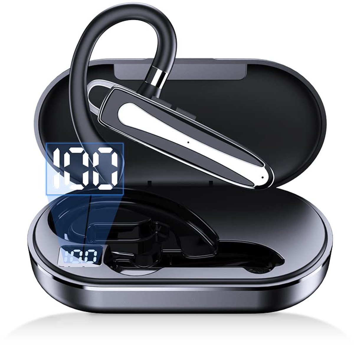 carmdering - Bluetooth Headset - True Wireless Oordopjes - CVC6.0 Ruisonderdrukking - Bluetooth 5.0, IPX5 zweetbestendig, 8 uur gesprekstijd - Incl. oplaadcase en opbergbox - Voor sport, werk en reizen