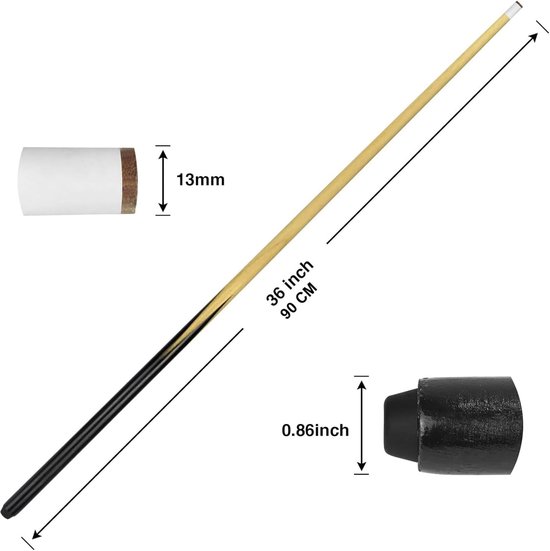 Biljartkeu Kinderen - Snookertafel Keu - Biljart Spelen - Handgepolijst Essenhout - 90 cm - Natuurlijk — afbeelding 2